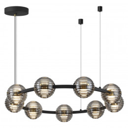 5041/90L L-VISION ODL24 533 черн./золото/дымчатый/металл/стеко Люстра LED 90W 4000К 7751Лм TRONI
