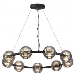 5041/90L L-VISION ODL24 533 черн./золото/дымчатый/металл/стеко Люстра LED 90W 4000К 7751Лм TRONI