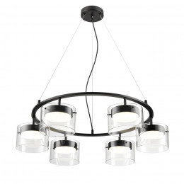 8232/6 COMFI LN26 230 черный/прозрачный, металл/стекло Светильник подвесной LED GX70 6*10W 220V NATALINA