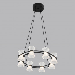 8341/28L LEDIO LN26 228 черный/прозрачный металл/акрил Люстра подвесная LED 28W 3000K 220V VINORA