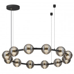 5041/120L L-VISION ODL24 533 черн./золото/дымчатый/металл/стеко Люстра LED 120W 4000К 9364Лм TRONI