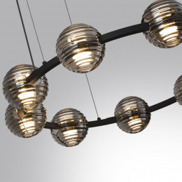5041/90L L-VISION ODL24 533 черн./золото/дымчатый/металл/стеко Люстра LED 90W 4000К 7751Лм TRONI
