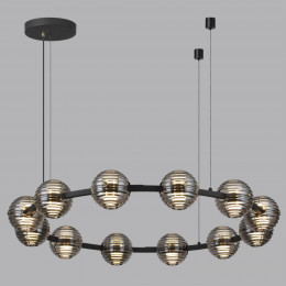 5041/120L L-VISION ODL24 533 черн./золото/дымчатый/металл/стеко Люстра LED 120W 4000К 9364Лм TRONI