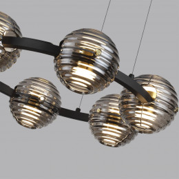 5041/60L L-VISION ODL24 000 черн./золото/дымчатый/металл/стеко Люстра LED 60W 4000К 1526Лм TRONI