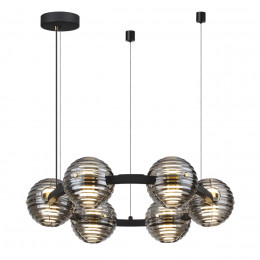 5041/60L L-VISION ODL24 000 черн./золото/дымчатый/металл/стеко Люстра LED 60W 4000К 1526Лм TRONI