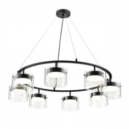 8232/8 COMFI LN26 230 черный/прозрачный, металл/стекло Светильник подвесной LED GX70 8*10W 220V NATALINA