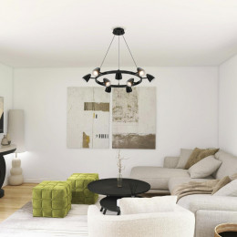 8237/9 COMFI LN26 256 черный, металл Светильник подвесной GU10 LED 9*7W 220V ILMINA