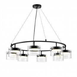 8232/8 COMFI LN26 230 черный/прозрачный, металл/стекло Светильник подвесной LED GX70 8*10W 220V NATALINA