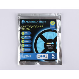 GS1803 5050 30Led/ 7.2W m/ 12V IP20 6500K/ 5000*10*1.87mm (2 конт.)