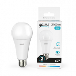 Лампа Gauss Elementary A70 25W 2100lm 4100K E27 LED 1/10/50