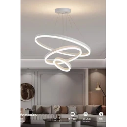 Люстра подвесная MD 10815-3 White (D600,LED 3200K+6500K, 150W)