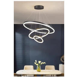 Люстра подвесная MD 10815-3 Black (D600,LED 3200K+6500K, 150W)