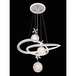 Люстра подвесная светодиодная MD 10822-3 White (D400,LED 3200K+6500K, 129W)