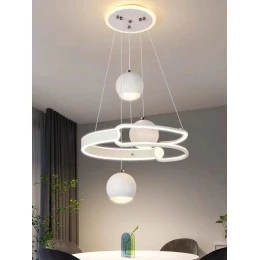 Люстра подвесная MD 10823-3 White (D400,LED 3200K+6500K, 85W)