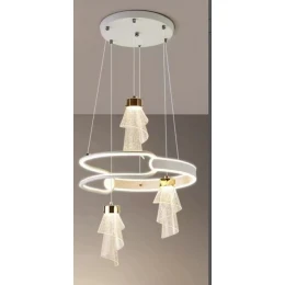 Люстра подвесная MD 10827-3 White (D400,LED 3200K+6500K, 78W)