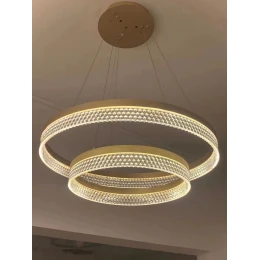 Люстра светодиодная подвесная MD 10843-4+6 Gold (D600,LED 3200K+6500K, 62W)