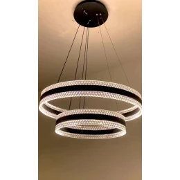Люстра подвесная MD 10844-4+6 Black (D600,LED 3200K+6500K, 125W)