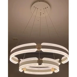 Люстра подвесная MD 10845-4+6 White (D600,LED 3200K+6500K, 125W)