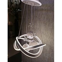 Люстра подвесная светодиодная MD 10822-3 White (D400,LED 3200K+6500K, 129W)
