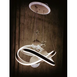 Люстра подвесная светодиодная MD 10822-3 White (D400,LED 3200K+6500K, 129W)