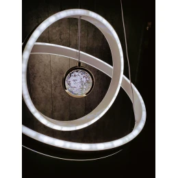 Люстра подвесная MD 10824-1 White+Chrome (D500,LED 3200K+6500K, 121W)