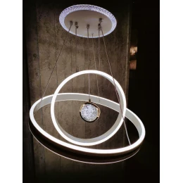 Люстра подвесная MD 10824-1 White+Chrome (D500,LED 3200K+6500K, 121W)