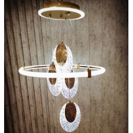 Люстра подвесная MD 10832-4 White+Gold (D500,LED 3200K+6500K, 70W)