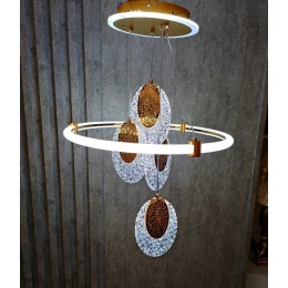 Люстра подвесная MD 10832-4 White+Gold (D500,LED 3200K+6500K, 70W)