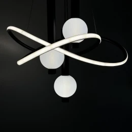 Люстра подвесная светодиодная MD 10836-3 Black (D500,LED 3200K+6500K, 83W)