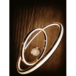 Люстра подвесная светодиодная MD 10837-1 Gold (D500,LED 3200K+6500K, 117W)