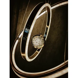 Люстра подвесная светодиодная MD 10837-1 Gold (D500,LED 3200K+6500K, 117W)