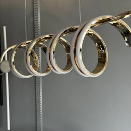 Люстра светодиодная подвесная MD 10839 Gold (D900,LED 3200K+6500K, 100W)