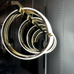 Люстра светодиодная подвесная MD 10839 Gold (D900,LED 3200K+6500K, 100W)