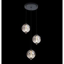 Люстра подвесная MD 11000-3 Black+Smoke, LED, 13 Вт, черная