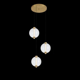 Люстра подвесная MD 11000-3 Bronze+Clear, LED, 13 Вт, бронзовая