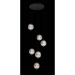 Люстра подвесная MD 11000-6 Black+Smoke, LED, 28 Вт, черная