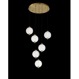 Люстра подвесная MD 11000-6 Bronze+Clear, LED, 28 Вт, бронзовая 