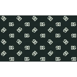 30091DG/Обои/Dolce&Gabbana/Dolce&Gabbana №1/TCW007 TCAL9 U0010/ DG больш. белый  на черном фоне