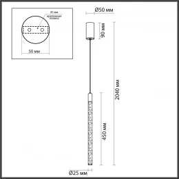 4369/5L HIGHTECH ODL23 235 полированное золото/акрил с пузырьками Подвесной св-к IP20 LED 4W 200Лм 3000K SPARKY