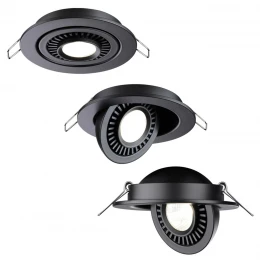 358816 SPOT NT21 466 черный Светильник встраиваемый светодиодный IP20 LED 9W 770Лм 4000K 220V GESSO