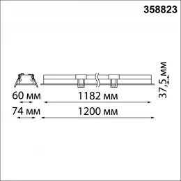 358823 SPOT NT22 486 черный Встраиваемый светодиодный светильник IP20 LED 4000K 48W 220V ITER