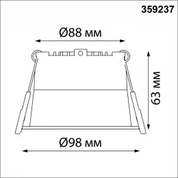 359237 SPOT NT23 472 черный Светильник встраиваемый светодиодный IP20 LED 12W 220V 840Лм 3000К TRAN