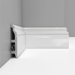 Плинтус напольный DECOMASTER D232-114ДМ (100*22*2400мм) белый глянец