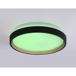 FZ604 BK/GD черный/золото IP20 46W 3000K-6500K+RGB D390*80 (ПДУ ИК)