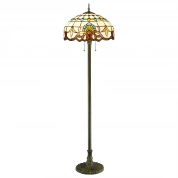 830-805-02 VELANTE Стиль Tiffany светильник напольный: E27, 2x60W
