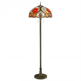 827-805-03 VELANTE Стиль Tiffany светильник напольный: E27, 3x60W