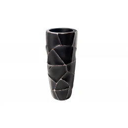 ZSC872-27BL  Кашпо d30*69см черное с серебром