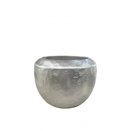 ZS2063-26SL  Кашпо c фактурной поверхностью серебро d35*26см