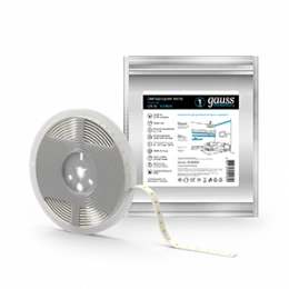 Лента Gauss LED Elementary 2835/60 12V 4.8W Синий 8mm IP20 5m (ZIP bag) 1/50