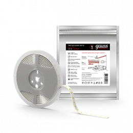 Лента Gauss LED Elementary 2835/60 12V 4.8W Красный 8mm IP20 5m (ZIP bag) 1/50